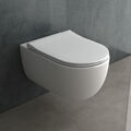 Wand WC Spülrandlos Tiefspüler Hänge WC KeramikToilette mit Nano Slim Sitz 