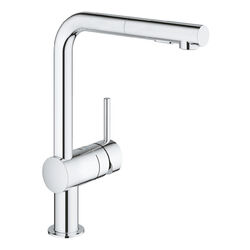 Grohe 30274000 Minta Einhand-Spültischarmatur ausziehbar, Doppelbrause, chrom