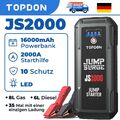 TOPDON JS2000 2000A Starthilfe 6.0L&8.0L Powerbank KFZ Sicher Booster 16000mAh