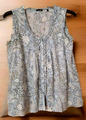 Marc O`Polo-Tunika/Bluse-Ärmellos-Gr.38-Weiß/Blau Paisley-Baumwolle-Neuwertig-