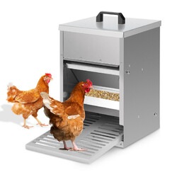 Futterautomat hühner Futtertrog Hühner mit Selbstöffnend Pedal Futterspender