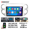 4+64G Android13 Autoradio Carplay Für VW Tiguan 5N 2007-2016 GPS NAVI FM RDS SWC