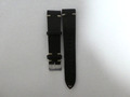 Watch strap leather 22-ST mm lugs with silver buckles black ( 2 )