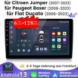 6+128GB Android 13 Autoradio CarPlay DAB+GPS Navi 4G Für Fiat Ducato 2006-2023