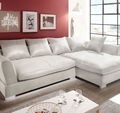 Design Couchgarnitur Weiss Sofa K-Leder Eck Sofa Wohnlandschaft Megasofa Rechts 