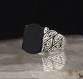 Herren Ring 925 Sterling Silber mit Schwarzem Onyx stein