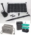 20 Watt Solarpumpe Teichpumpe Tauchpumpe Gartenteich Pumpe Akku Batterie NEU 