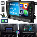 DAB+ Kam Für VW GOLF 5 6 Passat Touran EOS Carplay Autoradio Android 14 64G GPS