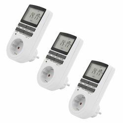 3x Digitale Zeitschaltuhr Steckdose Wochenzeitschaltuhr 3680W 24Std Timer Innen