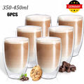 Doppelwandige Latte Macchiato Gläser Set 6x 350/450ml Thermogläser doppelwandig