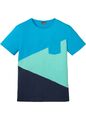 Neu T-Shirt mit Brusttasche Gr. 48/50 (M) Blau Türkis Herrenshirt Slim fit