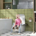 ZONEKIZ Kinder Toilettensitz, klappbarer Toilettentrainer mit Treppe, Griff Blau