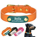 Personalisiert Hundehalsband mit Namen Hundemarke PU Leder Welpen Katzenhalsband