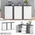 Sideboard Highboard Kommode Anrichte Schrank Türen Novelli Weiß Anthrazit Vicco