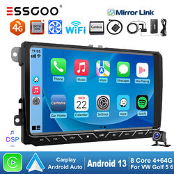 Android 13 4+64G CarPlay Autoradio 4G GPS DAB+ DSP KAM Für VW GOLF 5 6 Plus EOS