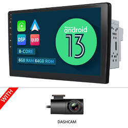 DVR+ 2 DIN Android 13 8Core 6+64 10,1" GPS Navi CarPlay Autoradio Bluetooth WiFi
