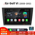 6+128GB Android 13 Autoradio CarPlay DAB+GPS Navi 4G Für VW Golf VI 6 2008-2012