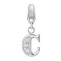 Dream Charms Damen Charm-Anhänger 925 Sterling Silber Buchstabe C mit Zirkonia