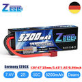 Zeee 7,4V 2S LiPo Akku Deans 50C 5200mAh Hardcase für RC Auto Monster Truck LKW