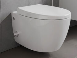 Spülrandloses Taharet Dusch WC inkl. Ventil + Sitz Toilette mit Bidet FunktionSoftclose Deckel - Spülrandlos - Taharat - Randlos -TOP