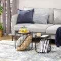 HOMCOM 2er-Set Couchtisch Beistelltisch im Skandidesign Kaffeetisch mit Stauraum