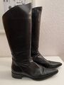 Hohe Glattleder-Stiefel schwarz, Gr. 41