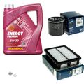 BOSCH Inspektionpaket 5 L MANNOL Energy Premium 5W-30 für Mazda 2 1.5