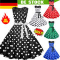 DE Damen Vintage Rockabilly Retro Kleid 50er 60er Jahre Partykleid Abendkleid✅✅