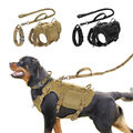 Militär Taktisches Hundegeschirr + Hundehalsband + Leine + 2xTaschen Verstellbar