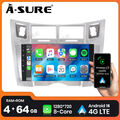 Android 14 9" 4+64G Autoradio CarPlay GPS SWC 4G Für Toyota Yaris XP90 2005-2012