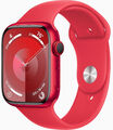 Apple Watch Series 9 45mm Aluminiumgehäuse mit Sportarmband - (PRODUCT)RED, M/L