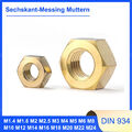 Sechskant-Messing Muttern DIN 934 M1,4 M1,6 M2 M2.5 M3 M4 M5 M6 M8 M10 bis M24