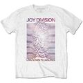 Joy Division T Shirt Space Unknown Pleasures Gradient Logo Official Mens White L