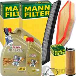 MANN INSPEKTIONSPAKET+6L CASTROL 5W-30 ÖL passend für BMW X3 E83 xDrive 18/20d