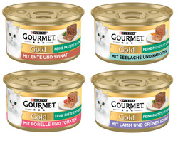 Purina Katzenfutter Gourmet Gold Feine Pastete Nassfutter für Katzen 48x85g