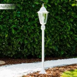 Außen Steh Lampe Hongkong Poller Wege Garten Hof Beleuchtung mit BewegungsmelderStand Leuchte Einfahrt schwarz, braun/gold oder weiß