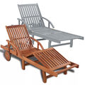 Gartenliege Holz Sonnenliege Deckchair Gartenstuhl Gartenmöbel Liegestuhl Braun