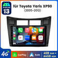 Für Toyota Yaris XP90 2005-2012 9'' Autoradio GPS Navi 4G+64G Android 13 Carplay