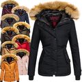 Navahoo warme Damen Winter Jacke Winterjacke Parka Mantel Laura2 Kunstfell B392