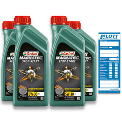 4x 1 Liter Castrol Motorenöl Magnatec 5W-30 S1 Start-Stop Motoröl Öl Oil 15C2BA