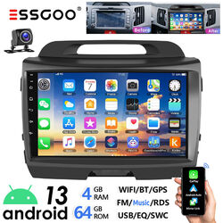 4+64G Autoradio Android 13 Carplay GPS Navi BT RDS +KAM Für Kia Sportage 2010-16