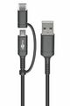 Lade- und Synchronisations Kombikabel  1m USB A auf Micro-USB & USB-C™ Goobay®