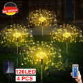 4Pack Solarleuchte LED Lampe Solarlampe Feuerwerk Außen Garten Deko lichterkette