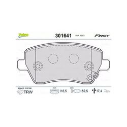 1x ORIGINAL® Valeo 301641 Bremsbelagsatz, Scheibenbremse Vorne, exkl.