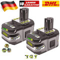 2x 9000mAh Für Ryobi Akku 18V 8Ah HP Lithium ONE Plus RB18L50 P108 / Ladegerät