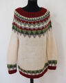 Damen Island Norweger Strick Pullover Grösse M Schurwolle Handarbeit K670