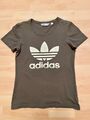 Adidas Classics Trefoil Logo Adicolor T-Shirt Khaki Damen Gr. 36 S TOP sgt.Zust.