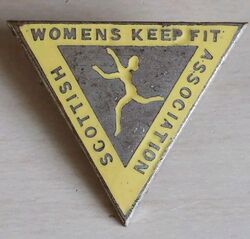 SCOTTISH WOMENS KEEP FIT ASSOCIATION Vintage Enamel Pin Badge, 30mm