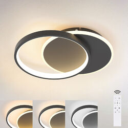 ZMH LED Deckenleuchte Dimmbar Deckenlampe mit Fernbedienung 35W mit 2 Rund Ring