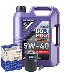 Motoröl 5W40 LIQUI MOLY Synthoil High Tech 5L+MAHLE Ölfilter+Ölablassschraube